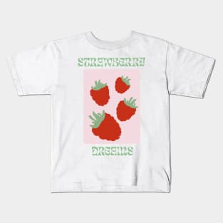 Cute strawberry pastel design, strawberry dreams Kids T-Shirt